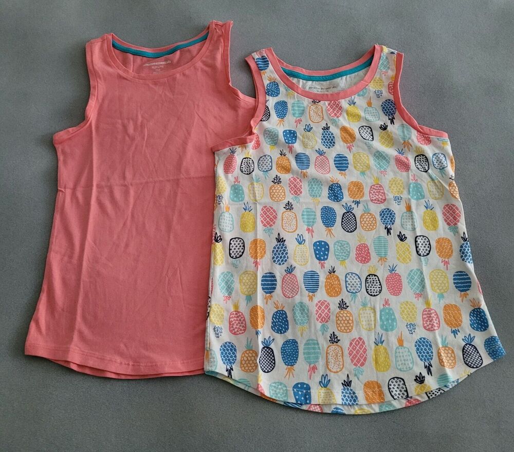 AMAZON ESSENTIALS Girls Floral Loose Fit Tank Tops/Lot of 2-Sz 12 New-No Tags!